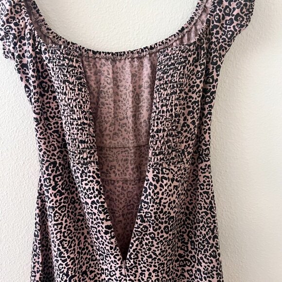 Reformation Toulouse Linen Off Shoulder Leopard Print Midi Dress - Picture 8 of 8